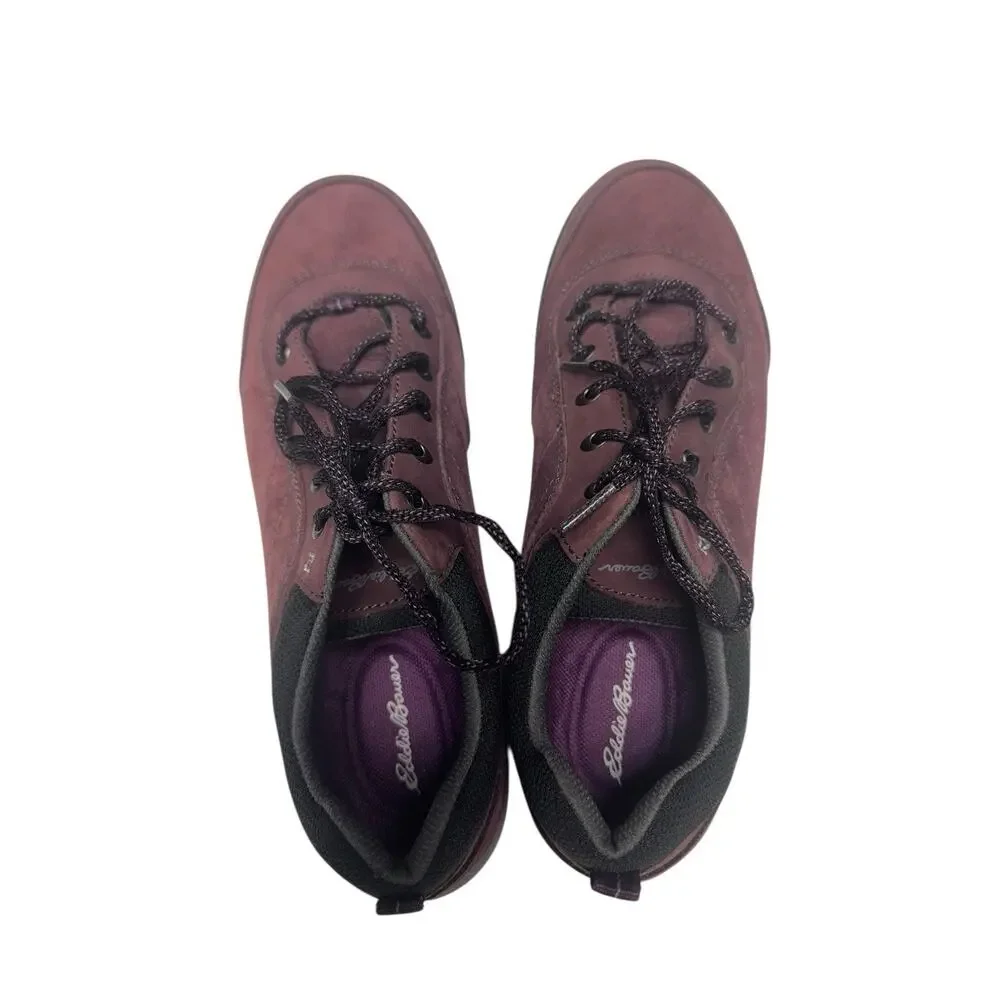 Eddie Bauer Hiking Shoes Womens 9 Purple Suede‎ Leather Trail Low Lace Up